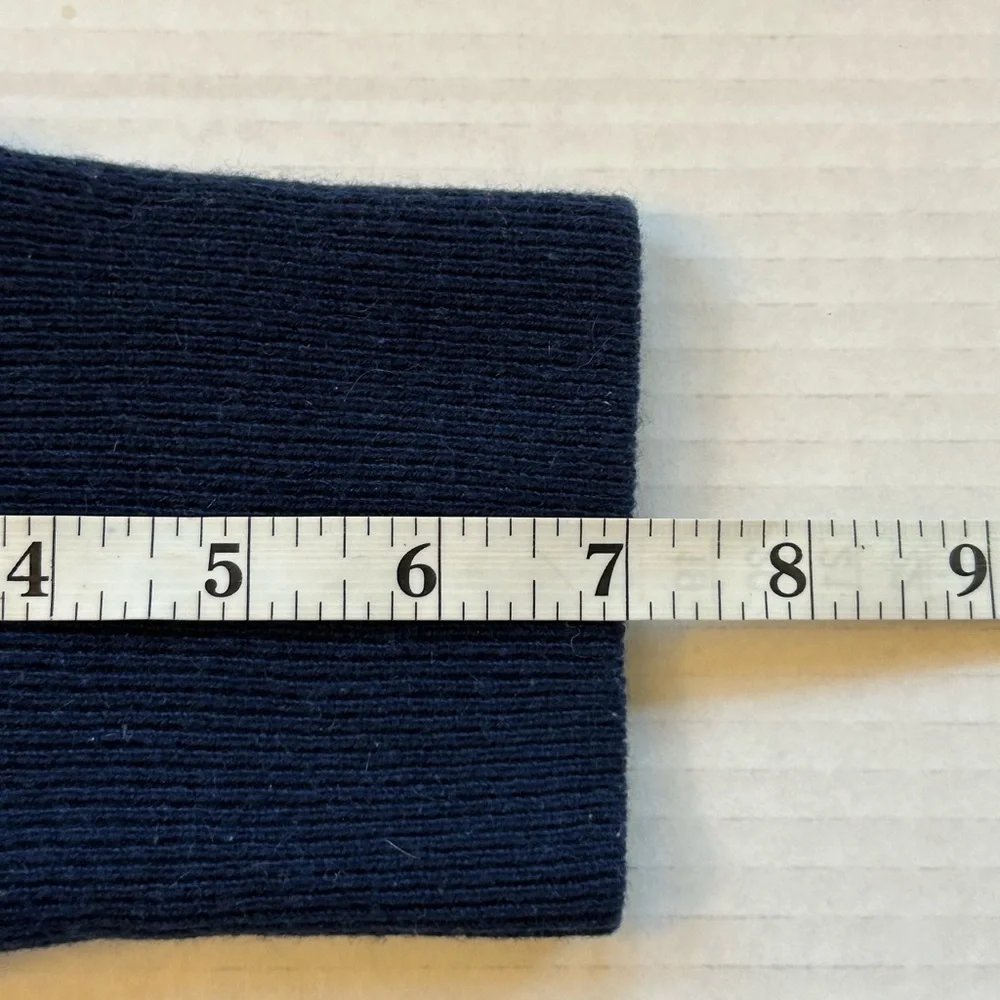 Garnet Hill 100% cashmere dark blue boxy sweater SMALL AS IS
